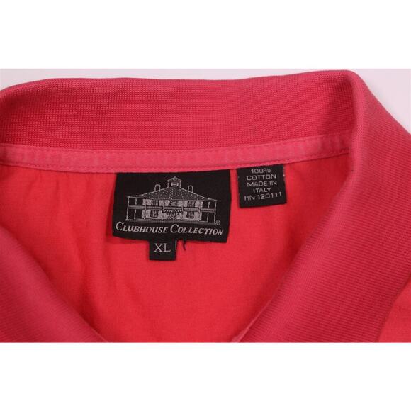 Masters Clubhouse Collection Made in Italy Pink Golf Polo Shirt Men's XL - Picture 6 of 6